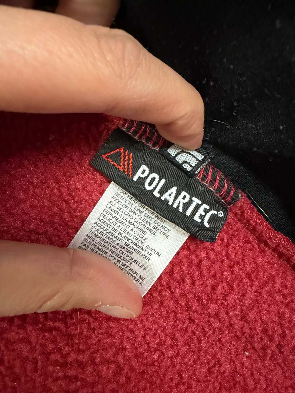 The North Face Women's Red and Gray Denali Full Zip Fleece Jacket - Picture 8 of 9